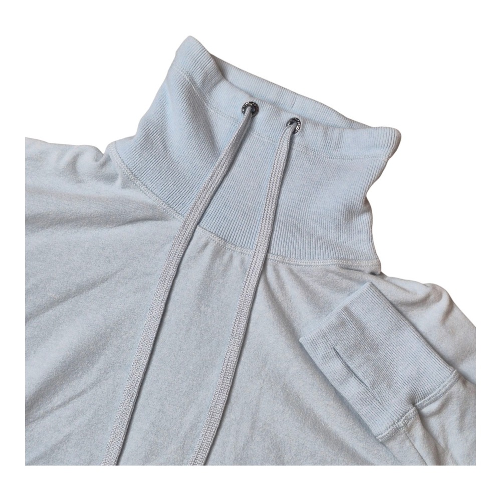 Sweaty Betty Women's XXS Hoodie Blue Funnel Neck Cropped Pullover Made in Italy